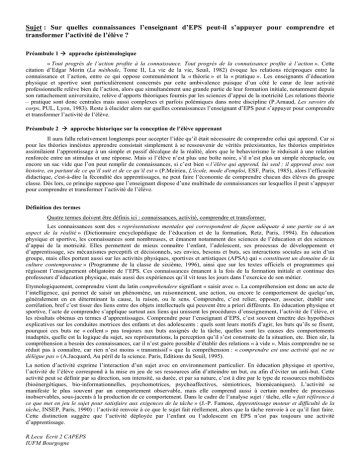 Sur Quelles Connaissances L Enseignant D Eps Peut Manualzz