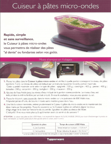 Fiche et recettes – Omeletto | Tupperware by