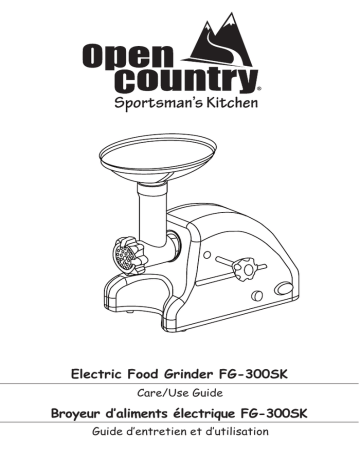 Electric Food Grinder FG-300SK Broyeur d`aliments électrique FG | Manualzz