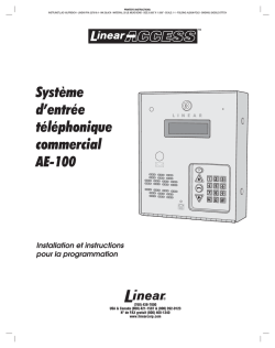 Linear AE-100 - Installation manual, User manual, User's manual