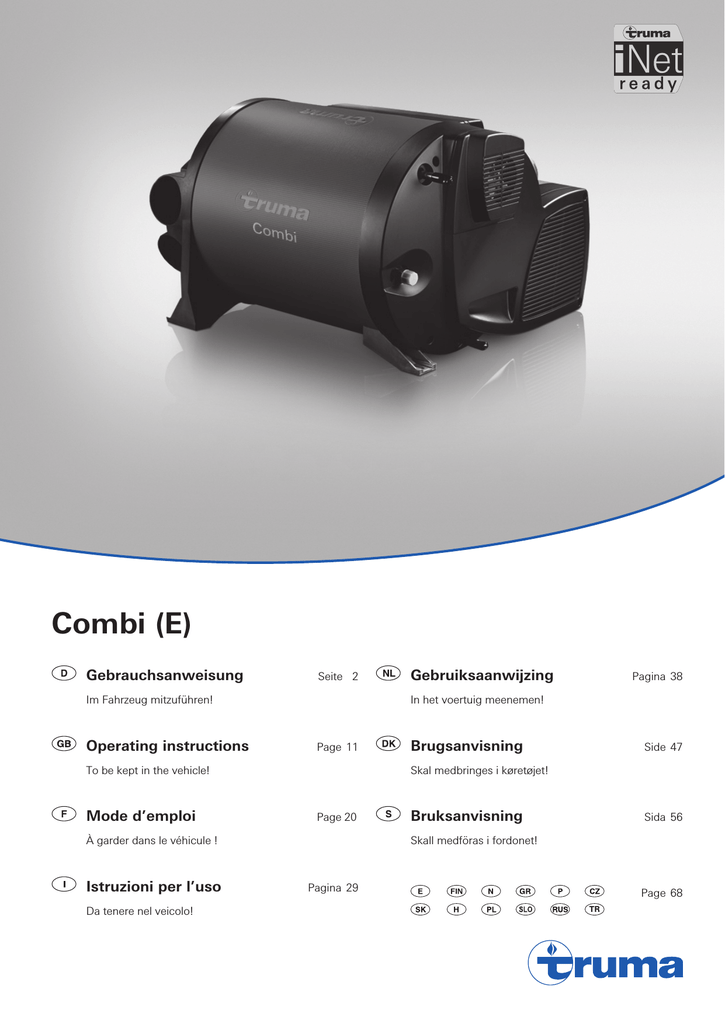 Truma Combi E Handleiding Manualzz