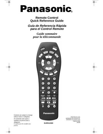 Remote Control Quick Reference Guide Guía de | Manualzz
