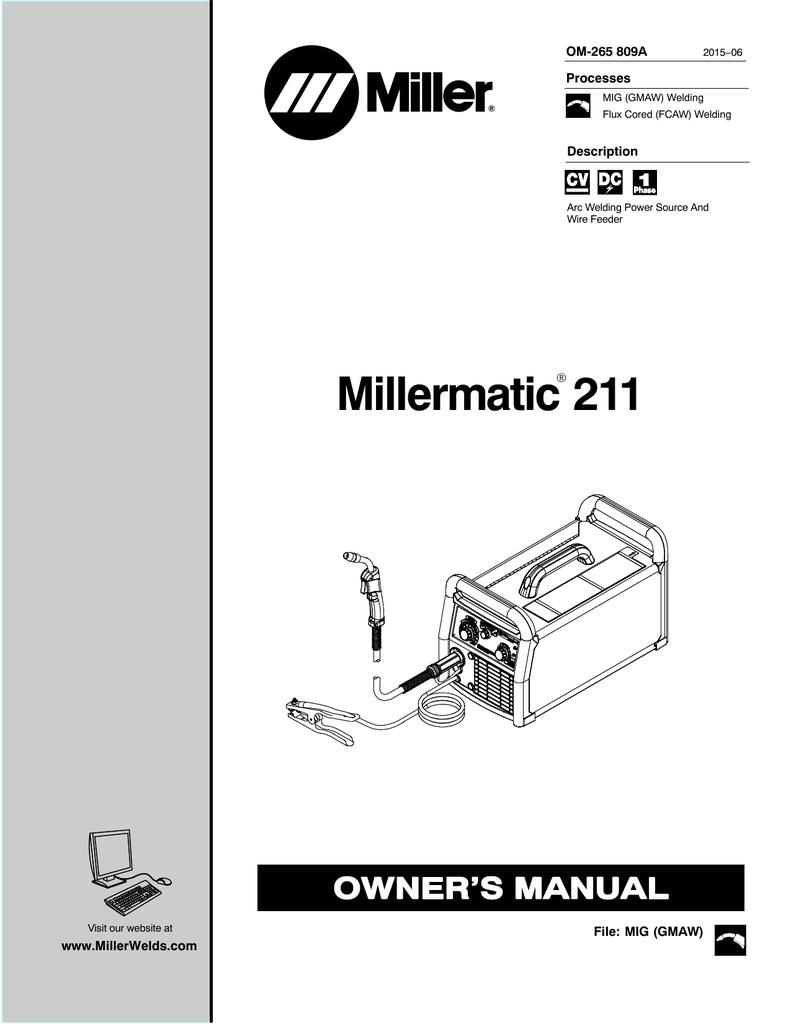 Millermatic 211 | Manualzz