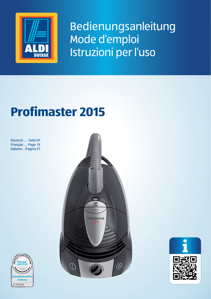 Profimaster 15 Manualzz