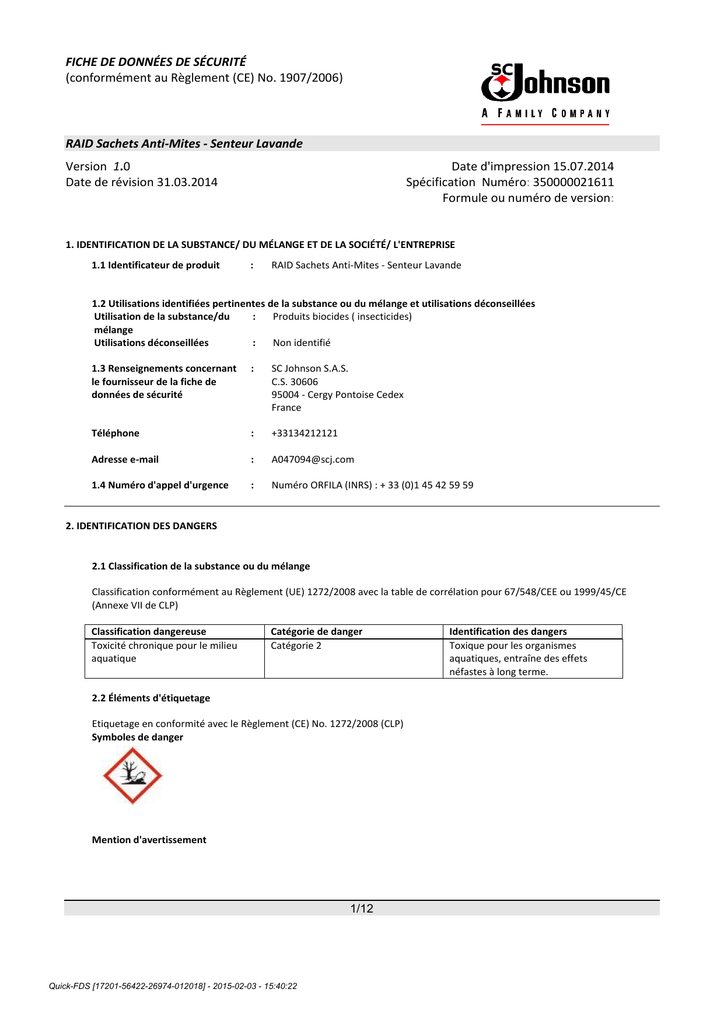 JOHNSONRaidsachetantimitessenteurlavande Manualzz