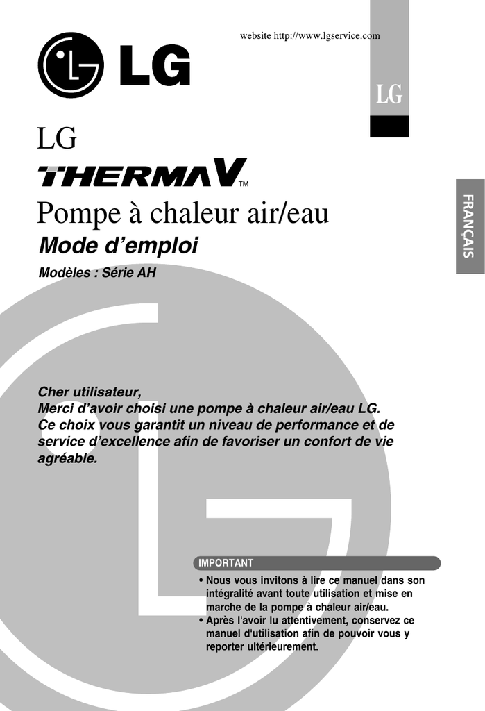 Lg Pompe à Chaleur Aireau Manualzzcom