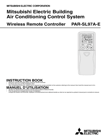 Mitsubishi Electric PAR-SL97A-E Instruction book | Manualzz