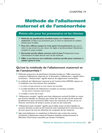 Methode De L Allaitement Maternel Et De L Amenorrhee Manualzz