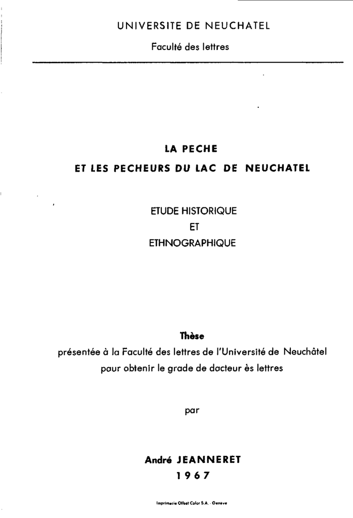 La Pêche Et Les Pêcheurs Du Lac De Neuchâtel Manualzzcom - 