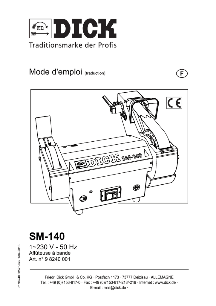 bande abrasive pour affûteuse de couteaux Dick SM-140