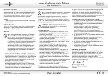 Lampe d`ambiance solaire flottante Mode d`emploi | Manualzz