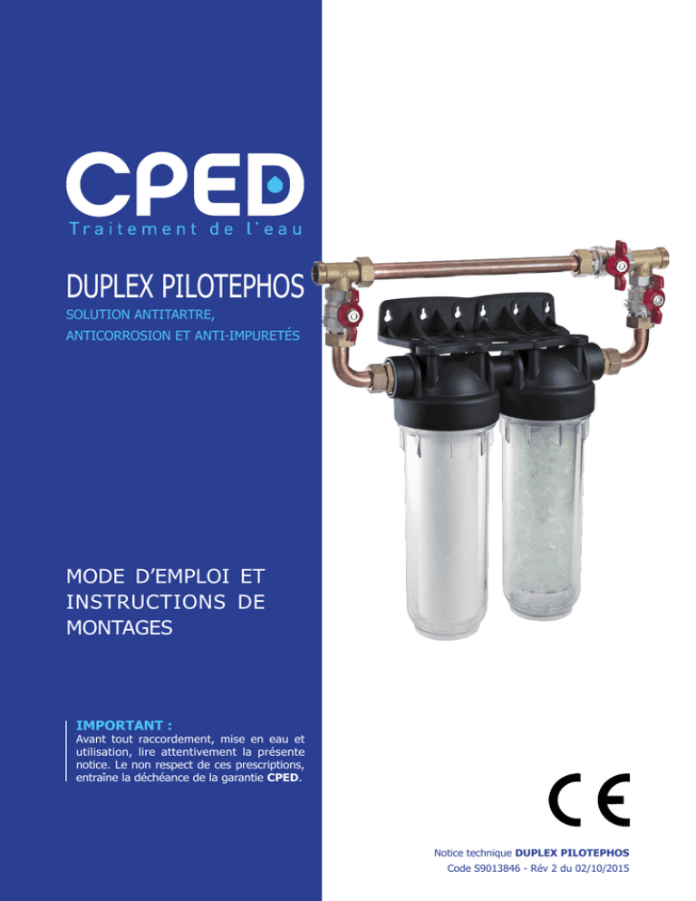 Cped Cartouche Antitartre Pilotéphos Avec Billes De Silicophosphate