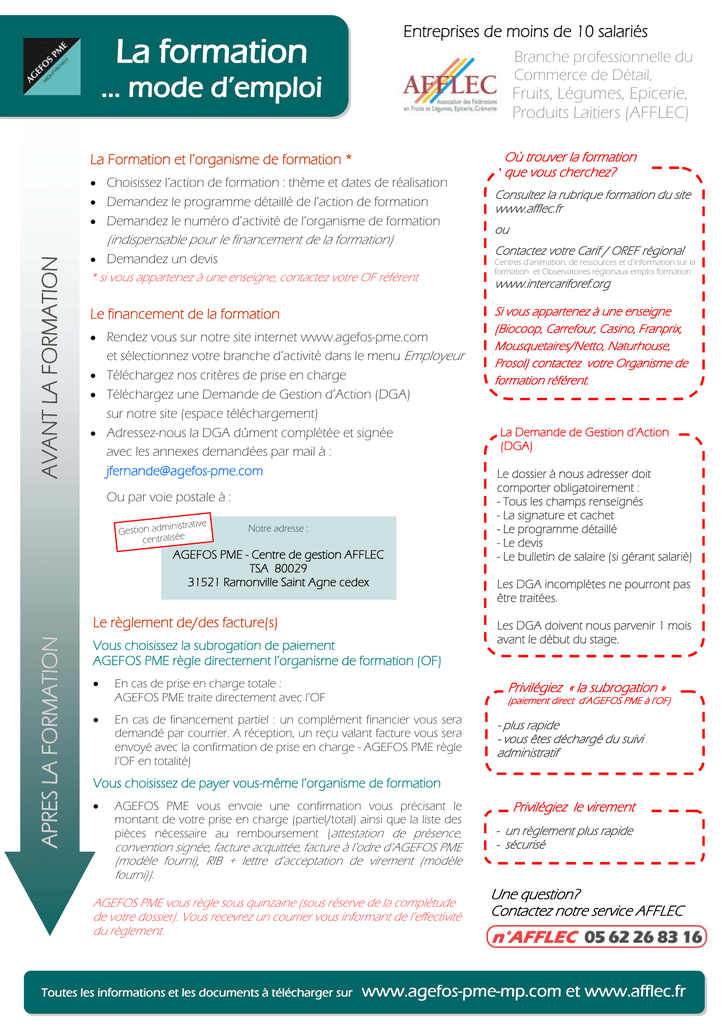 Mod Le De Demande De Cpf Agefos Pme Idf
