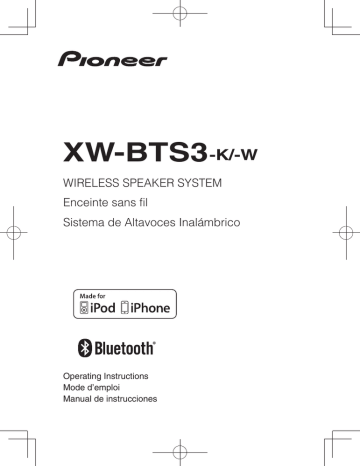 Pioneer XW-BTS3 Owner Manual | Manualzz