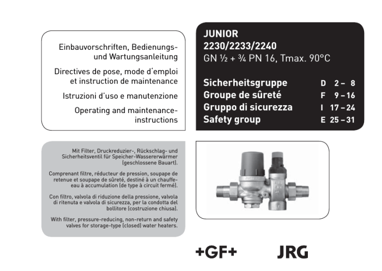 Junior 2230 2233 2240 Gn Pn 16 Tmax 90 C Manualzz