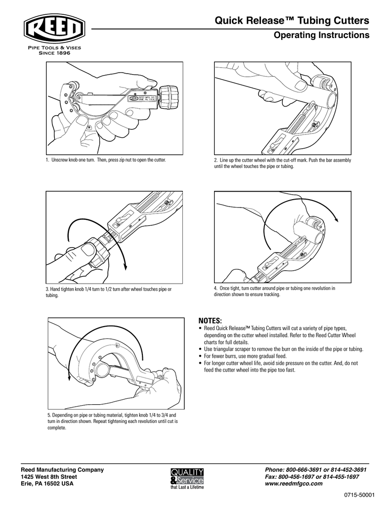 Reed Cutter Wheel Chart