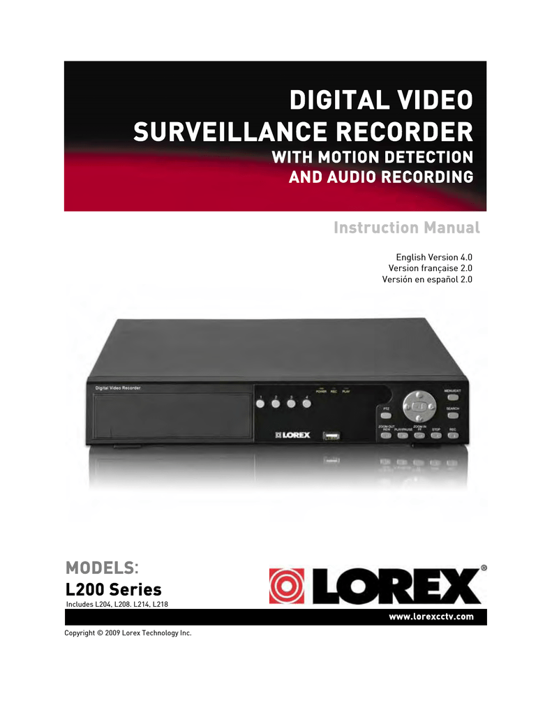 Lorex L208 User's Manual Manualzz