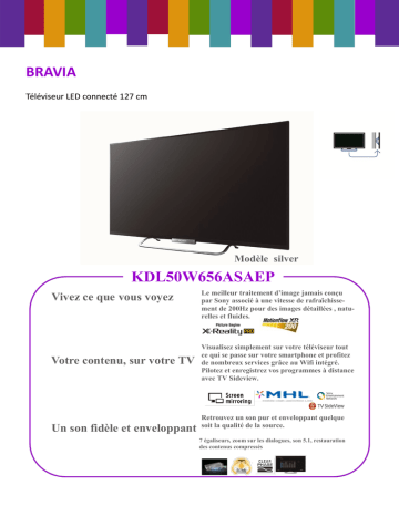 BRAVIA KDL50W656ASAEP | Manualzz
