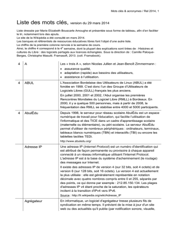 Lexique Des Termes Et Acronymes Utilises Durant Le Cours Manualzz