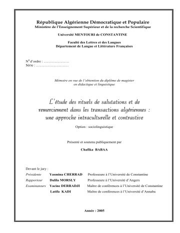 L Etude Des Rituels De Salutations Et De Remerciement Dans Les Manualzz