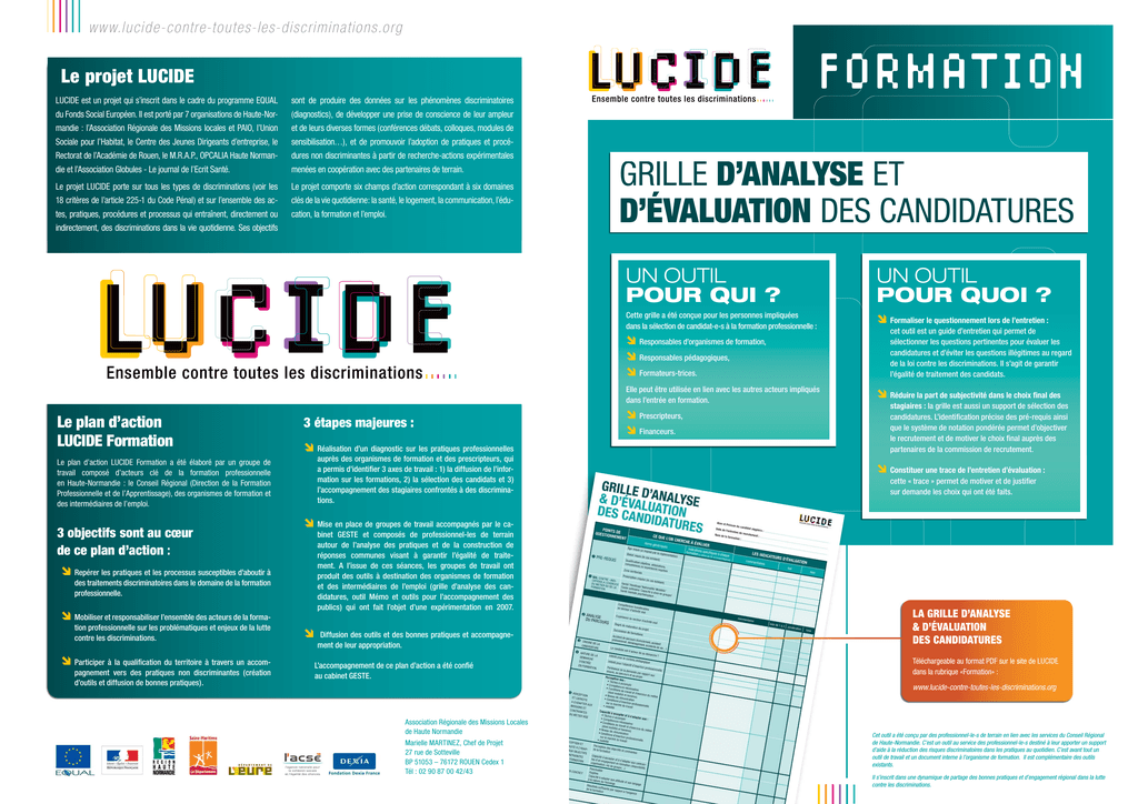 Grille D Analyse Et D Evaluation Des Candidatures Format Pdf Manualzz