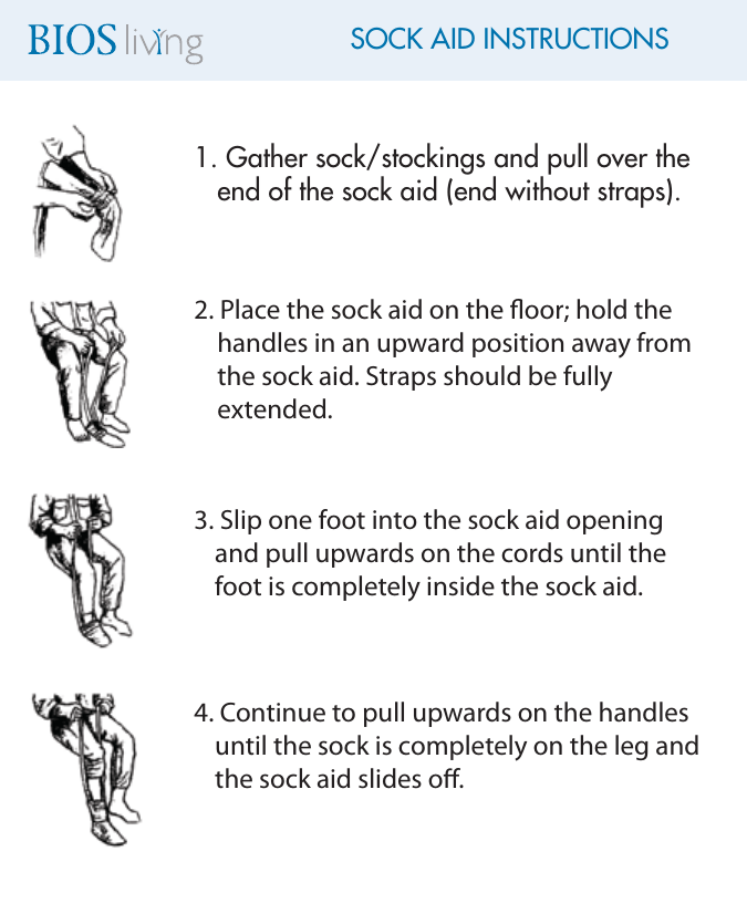 SOCK AID INSTRUCTIONS 4. Continue to pull upwards on the Manualzz