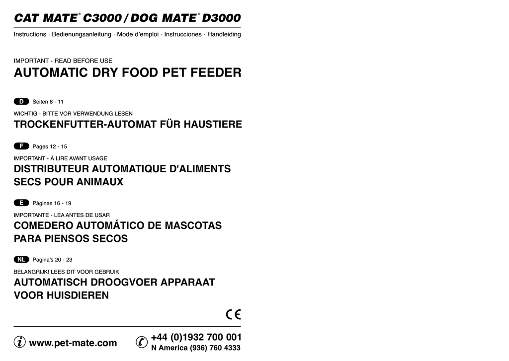 cat mate automatic feeder manual