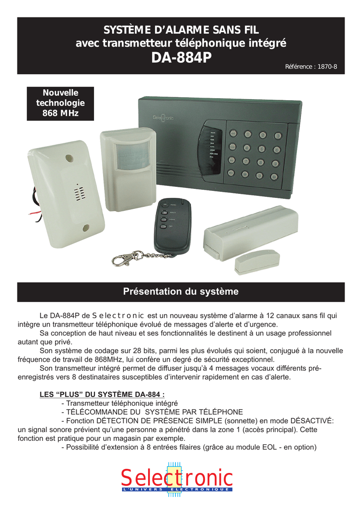 Systeme D Alarme Sans Fil Avec Transmetteur Manualzz