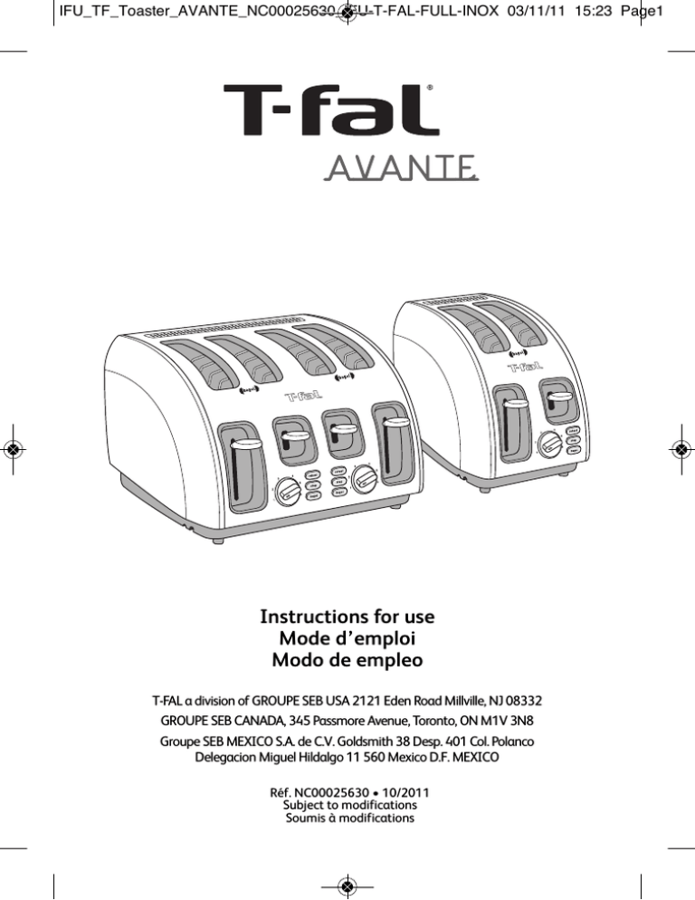 Tefal Tf560e50 Icon 2 Slice Avante Classic 4 Slice Tt560e50 User Manual Manualzz