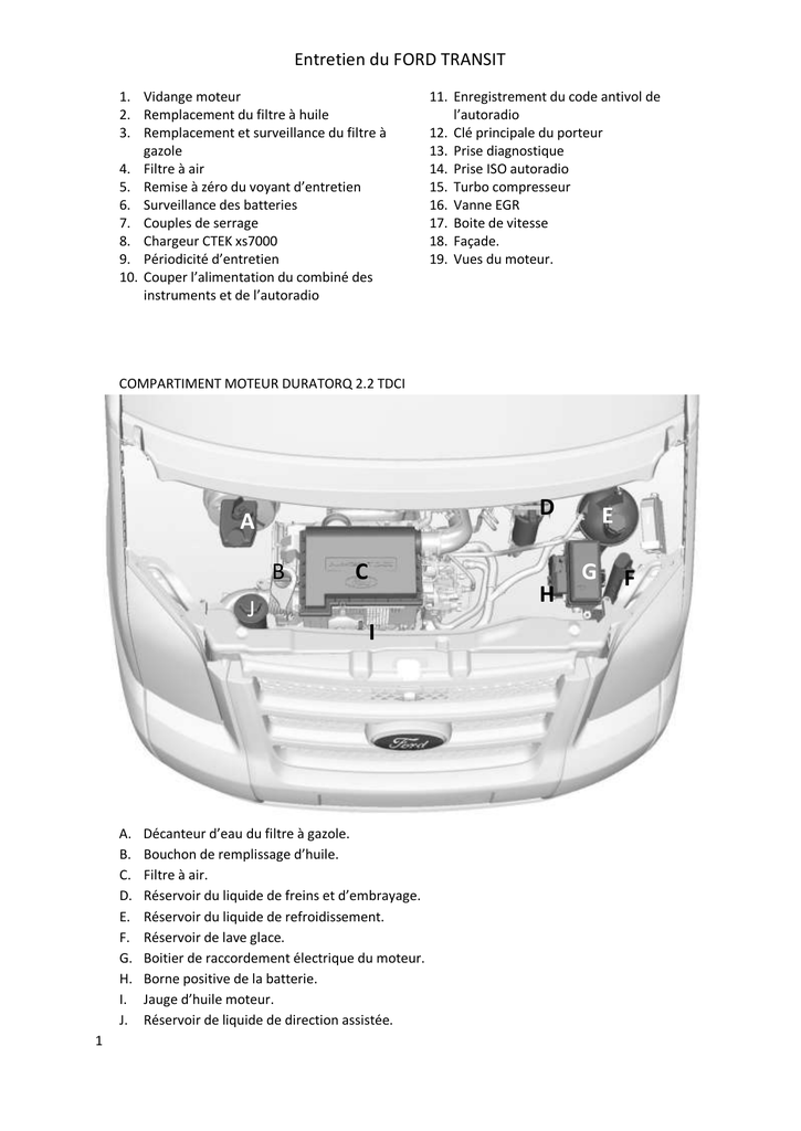 Entretien Du Ford Transit Campingcar Manualzzcom