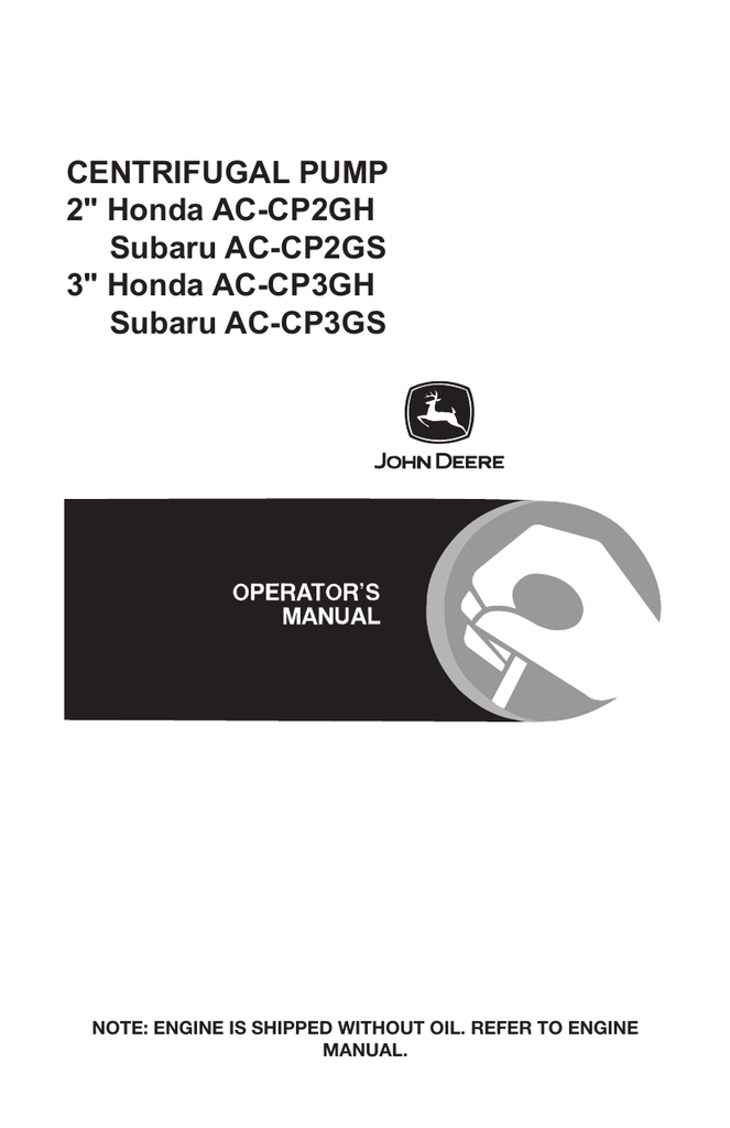 John Deere ACCP2GH Water Pump User manual Manualzz