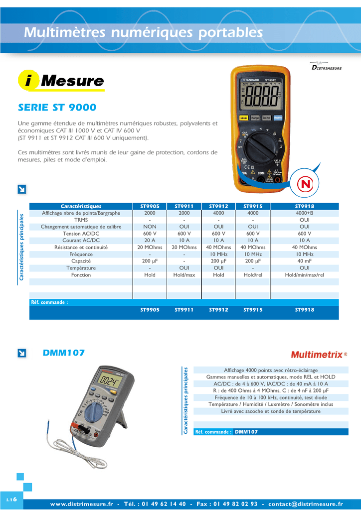 FI289MP | Multimètre portable TRMS AC+DC, 10 000 pts, avec enregistreur de  données