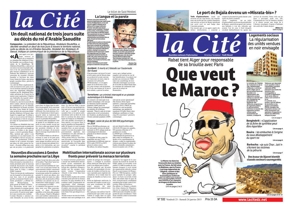 Rabat Tient Alger Pour Responsable De Sa Brouille Avec Paris Manualzz