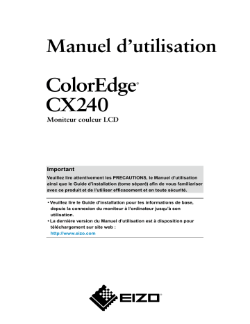 ColorEdge CX240 Manuel d`utilisation | Manualzz