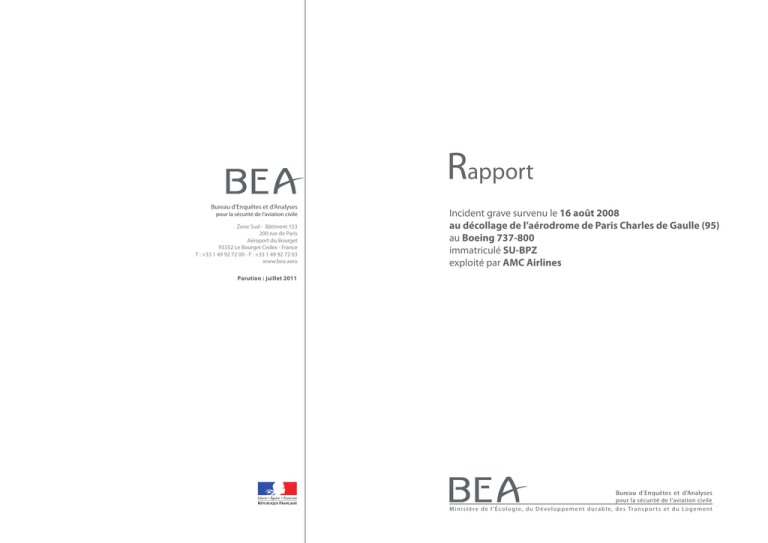 Bureau D'enquêtes Et D'analyses Pour La Sécurité De L'aviation Civile