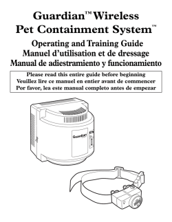 guardian wireless pet containment system