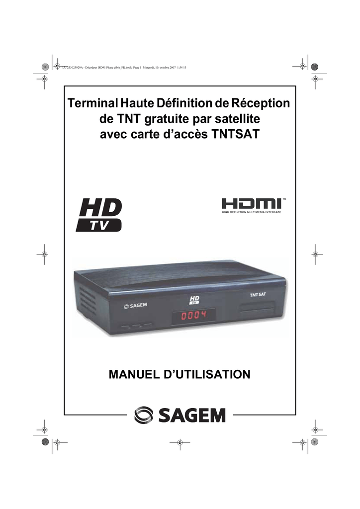 Terminal Haute Définition de Réception de TNT Manualzz