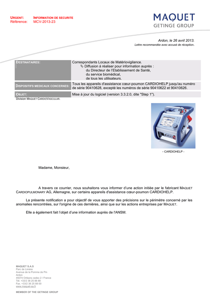 Consoles assistance cœur poumon CARDIOHELP - MAQUET | Manualzz