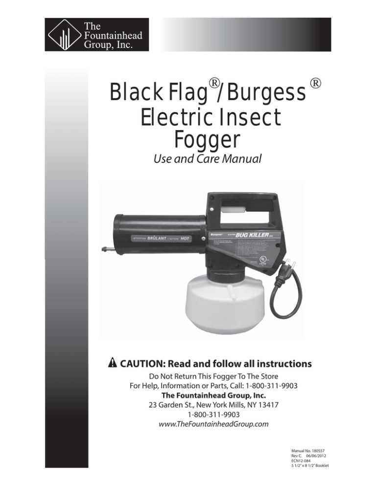 Fogger Black Flag /Burgess Electric Insect Manualzz