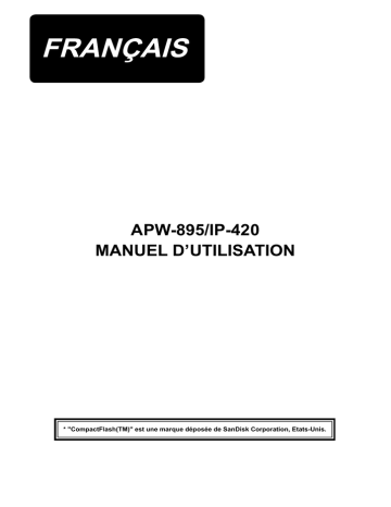 APW-895/IP-420 MANUEL D`UTILISATION | Manualzz