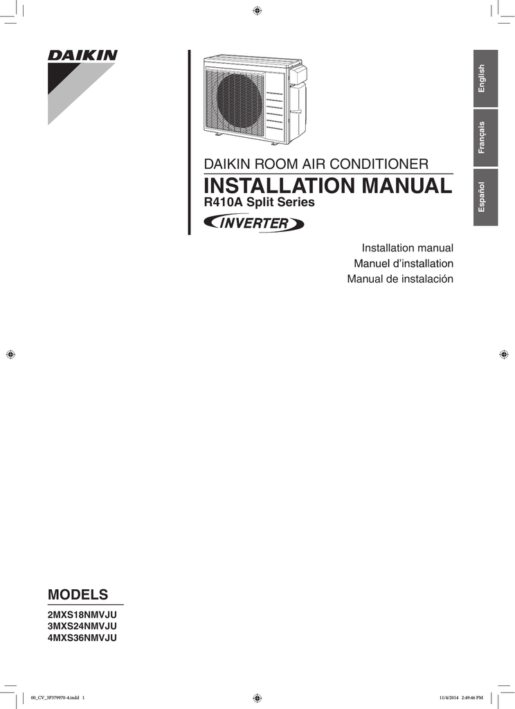 Daikin ftx18nmvju installation manual