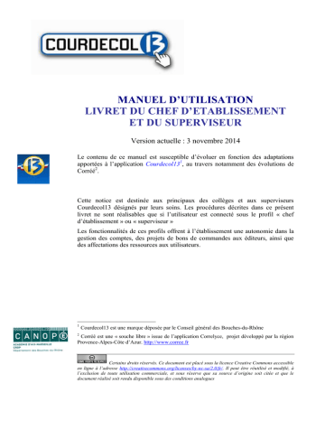 Manuel d'utilisation Application Courdecol13 | Manualzz
