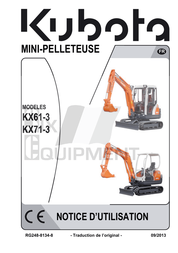 Kubota manuel d utilisation