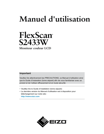 FlexScan S2433W Manuel d`utilisation | Manualzz