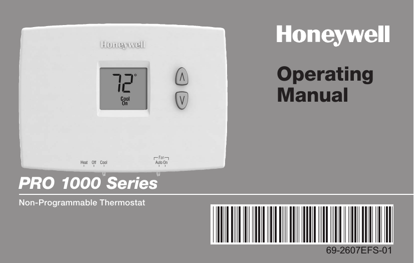 Honeywell TH1100DH1004 PRO 1000 Horizontal NonProgrammable Thermostat