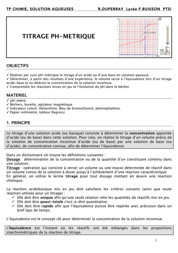 tp chimie solution tampon