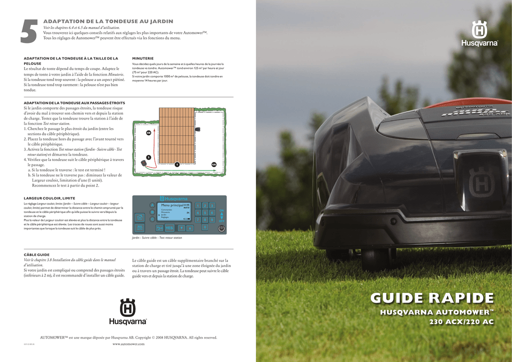 QG, Automower, 220 AC, 230 ACX, Quick Guide 2009 Manualzz