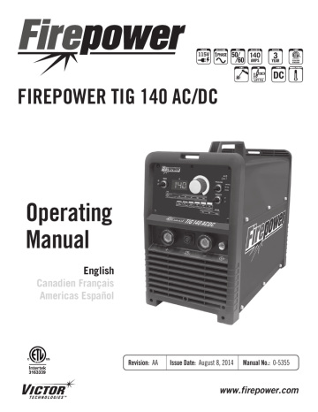 ESAB Firepower TIG 140 AC/DC Instruction manual | Manualzz