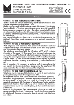 Alcad TET-002 manual