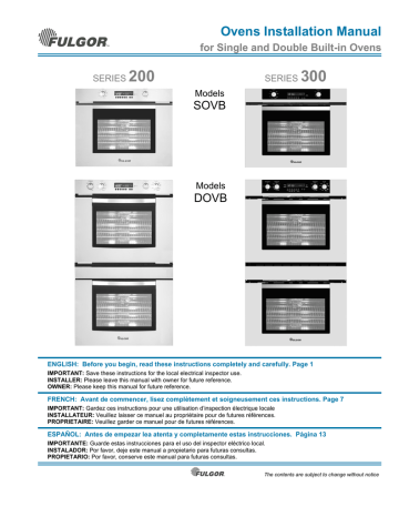 Ovens Installation Manual | Manualzz